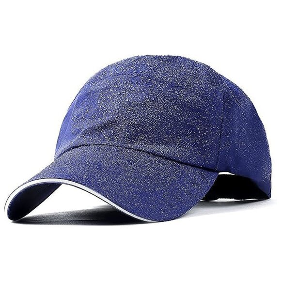 Mens Waterproof Baseball Cap Womens Rain Hat , Blue